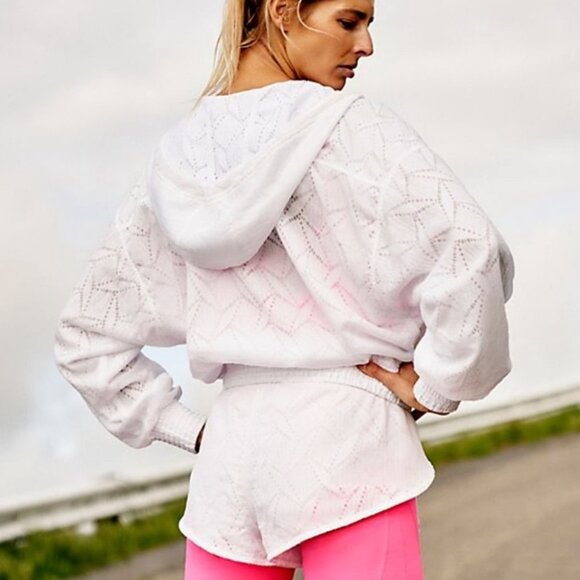 NWT Free‎ People White Salt Spray Jacket Retro Zip Size XS New With Tag Coat New - Picture 3 of 16